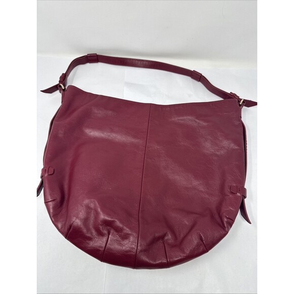 Cole Haan Red Leather Tote Shoulder Bag Purse Checkered Soft Magnetic Closure - Picture 5 of 11